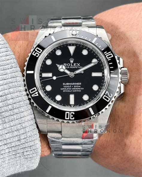 rolex submariner on large wrist|2023 submariner no date 124060.